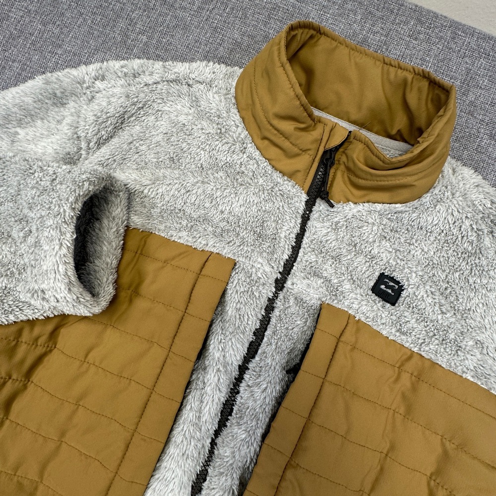 Billabong Glacier Zip Jacket Mens XL Grey Adventure Division Zip Sherpa Shacket